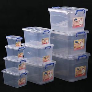 Boîte de rangement pour tiroir de garde-robe en plastique PP épaissi, transparente, pour vêtements, chaussettes, sous-vêtements, avec poignée rouge - Product Image 6
