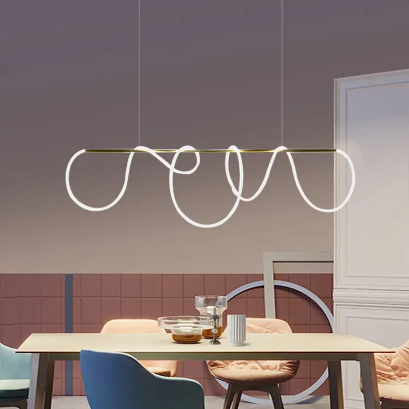 Nordic creative minimalist simple modern LED ring chandelier for living room bedroom model model room