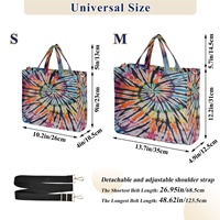 Sac fourre-tout personnalisé tie-dye grande capacité à double poignée pour femme, en velours côtelé avec fermeture éclair, idéal pour l'été, l'automne et le printemps