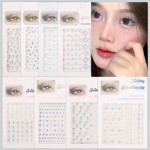 Gotas <span class=keywords><strong>de</strong></span> agua <span class=keywords><strong>de</strong></span> diamantes <span class=keywords><strong>de</strong></span> imitación DIY sombra <span class=keywords><strong>de</strong></span> ojos pegatina temporal cristal uñas cuerpo concierto maquillaje Hada lágrima diseño - Product Image 1