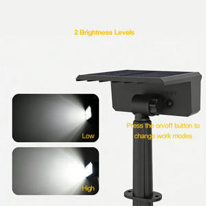 Lampes solaires de chemin 2 en 1 à piquet et murales, 1200 mAh, étanches, projecteurs LED solaires de jardin pour la cour - Product Image 3