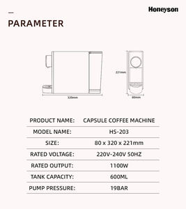 <span class=keywords><strong>Cafetera</strong></span> de Cápsulas de Acero Inoxidable de Uso Manual y Eléctrico <span class=keywords><strong>para</strong></span> Hoteles, Eficiente Energéticamente, 19 Bares, Certificación CE - Product Image 4