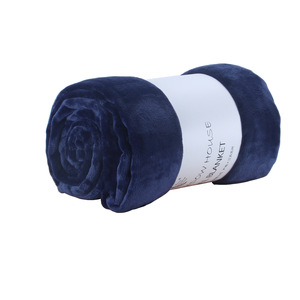 Atacado Microfibra Tamanho Médio 100% Poliéster Lance Velo Cama Cor Sólida Macia Flanela Cobertor para Casa - Product Image 1