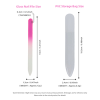 Lime à ongles classique en verre cristal double face à grain droit, personnalisable avec logo, réutilisable, durable, mini, pour manucure et pédicure