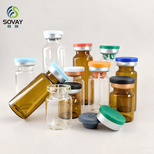 Alta qualità 3ml 5ml 10ml 20ml 30ml ambra trasparente per ampolla medica materiale da imballaggio fiala di vetro marrone con tappo in gomma - Product Image 1
