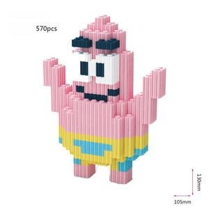 Micro blocco di costruzione di alta qualità 3D cartone animato ABS in plastica da costruzione didattica modello di giocattolo Set 3 pz - Product Image 5