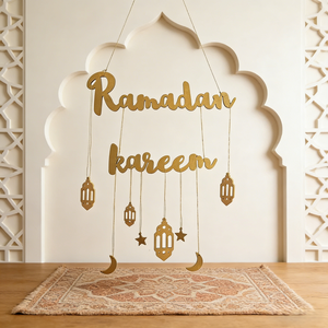 613098 Decorazione da Parete in Legno per <span class=keywords><strong>Feste</strong></span> Ramadan Kareem, Eid Mubarak 30x30x10cm, Uso Interno/Esterno per Festività <span class=keywords><strong>Islamiche</strong></span> - Product Image 1