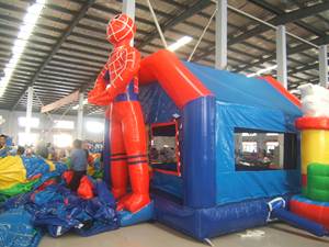 <span class=keywords><strong>Castillo</strong></span> Inflable Comercial Alliance Hero Man con Tobogán en Venta - Product Image 2