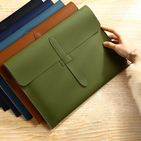Portadocumentos de Cuero PU, Carpeta Impermeable, Sobre para Documentos, Bolsa de Gran Capacidad