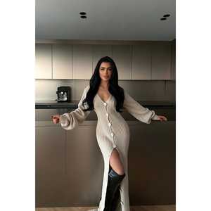 Vestido Suéter Color Crema Ophelie para Mujer, Colección Elbise - Product Image 3