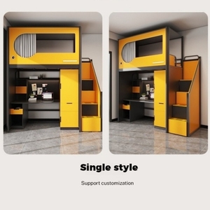 Juego de muebles para apartamento escolar de <span class=keywords><strong>albergue</strong></span> juvenil, cama de hierro, escritorio, armario, litera para habitaciones de alquiler, Material metálico para dormitorio, uso en Hotel - Product Image 5