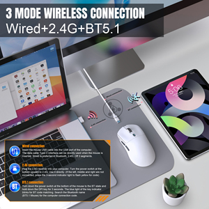 HXSJ T68トライモード12000DPI 1000Hz光有線 + 2.4G + BT5.1ゲーミングマウス右ハンド3D 7ボタンプログラム可能USB PC - Product Image 6