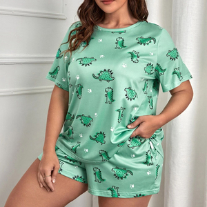 European and American Style Pajamas Casual Women <strong>Pyjamas</strong> Summer Plus Size Sweat Uptake T-shirt Shorts Sleepwear - Product Image 6