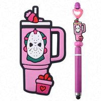 Manik-manik PVC Merek Pen Topper dalam Jumlah Besar, Barang Siap Kirim, Manik-manik Kartun untuk Pembuatan Pena, Manik-manik Hari Peringatan untuk Pembuatan Perhiasan