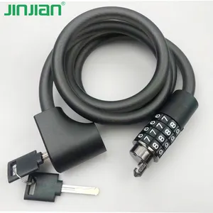 Jinjian OEM Contraseña de seguridad antirrobo Llave doble apertura bicicleta cable bloqueo motocicleta bloqueo bicicleta bloqueo