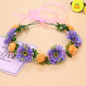 Couronne de fleurs de mariage, serre-tête pour enfants, éclairage <span class=keywords><strong>LED</strong></span>, couronne de fleurs de rose blanche décorative, couronne de mariée, <span class=keywords><strong>bandeau</strong></span> halo - Product Image 6