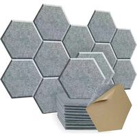 Panel Akustik PET 12mm Kepadatan Tinggi, Ubin Dinding Heksagonal Perekat Sendiri, Ruang Konferensi Luar Ruangan, Peredam Kebisingan NRC 1.0 CE