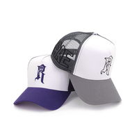 Gorra deportiva Premium Lisa clásica de 5 paneles de alta calidad con logotipo personalizado, gorra de camionero personalizada de malla de sublimación OEM más popular