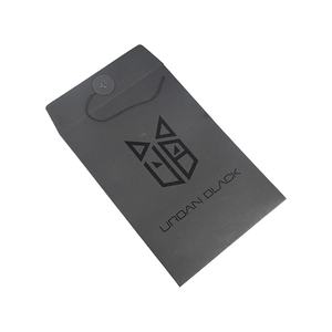 Enveloppe d'expédition en papier cartonné noir personnalisée par le fabricant, format A3, avec bouton - Product Image 2