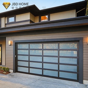 Portes <span class=keywords><strong>de</strong></span> <span class=keywords><strong>garage</strong></span> à rouleaux en verre industrielles modernes 16x7 8x7 doubles automatiques avec télécommandes, pour extérieur, best-seller, projet d'usine - Product Image 3