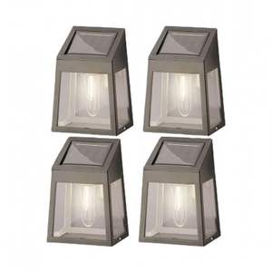 Set di 4 applique da parete solari a LED, resistenti alle intemperie, autonomia prolungata, per illuminazione esterna - Product Image 1