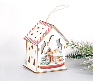 Casa de Madera Navideña de Alta Calidad al por Mayor con Luces, Lámpara de Castillo Brillante, Adornos Ecológicos, Entrega Rápida, Regalos para Niños - Product Image 6