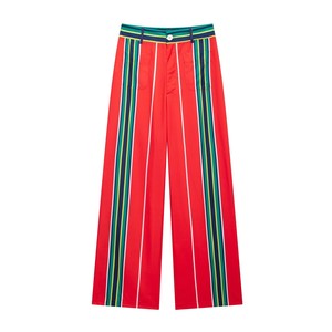 Women's Clothing Autumn Winter New <strong>Positioning</strong> Printing Stripes Straight-Leg <strong>Pants</strong> - Product Image 4