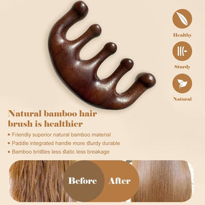 Natürlicher <span class=keywords><strong>hand</strong></span> gefertigter Massage kamm aus reinem Holz mit fünf Zähnen, <span class=keywords><strong>hand</strong></span> gefertigter Sandelholz kamm für die Aku punkt massage zur Entspannung des Kopfes - Product Image 5