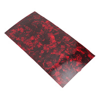 Feuille de placage de guitare Celluloïd rouge 19.7x9.8cm 0.8mm d'épaisseur Accessoire de plaque de placage de guitare pour la décoration