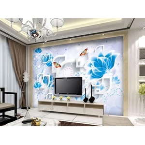 Papier peint panoramique 3D motif lys, <span class=keywords><strong>tapisserie</strong></span> sur mesure <span class=keywords><strong>pour</strong></span> salon - Product Image 2