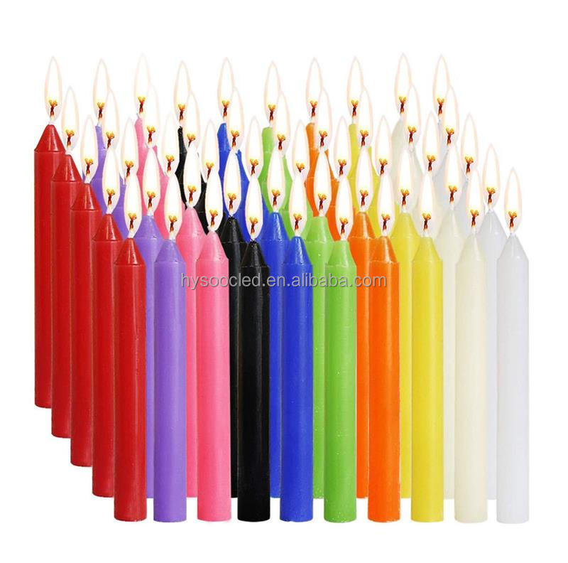 100pcs Unscented Candlestick Candles Colorful Spell Candles Magic Decor Witchcrafts Beeswax Candles Set Hanukkah Party Decor