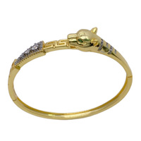 Bracelets en plaqué or pour femmes Bracelets fins en argent FFBBG-17 Cz Bracelets léopard