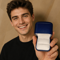 Großpackung Ringboxen Erschwingliche Langlebige Gravierte Weiche Ringverpackung Modisches Schmuckset Wildleder für Männer und Frauen