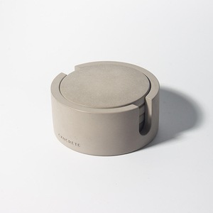 Round Concrete Coaster <b>Set</b> - Indoor/Outdoor Table Decor, Cement <b>Cup</b> Mat for <b>Tea</b> & Coffee - Product Image 4