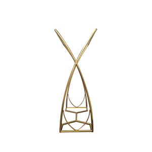 Isla de oro piso estante Simple <span class=keywords><strong>tienda</strong></span> de ropa muebles doble barra estante de exhibición - Product Image 3