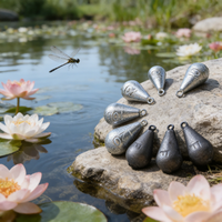 Plombs de pêche en forme de goutte d'eau, résistants à la corrosion, en fonte/plomb/galvanisé, durables, pour la pêche en haute mer et en rivière, 5g~600g