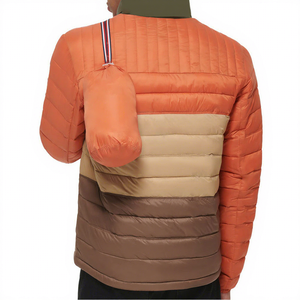 Blouson matelassé homme color block, col montant, fermeture éclair, coupe-vent, décontracté, pour l'automne, coupe droite, extérieur en polyester - Product Image 5