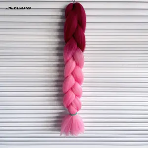 Afrika Stijl Schoonheid Haarverlenging Synthetische Vlechten Haar Hoge Temperatuur Fiber 2 Tone Roze 24 ''Vlechten Extension Haar