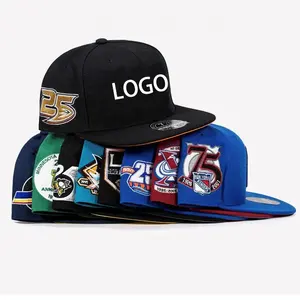 OEM topi snapback desainer merek khusus gorras 3D topi olahraga pinggiran datar bordir kuning kosong luar ruangan 6 Panel