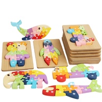 Casse-tête éducatif Montessori en bois 3D, jeu de société de dessin animé pour enfants, garçons et filles