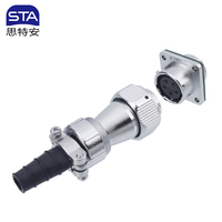 Conector de Alimentación Industrial y Automotriz WY20 IP67 a Prueba de Agua, Enchufe de Aviación de 2, 3, 4, 5, 6, 7, 8, 9, 10, 12, 14 y 15 Pines
