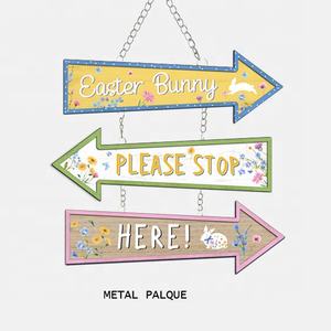 โรงงานธีมฤดูใบไม้ผลิ ขายส่งป้ายโลหะรูปไก่แบบสั่งทำ ป้ายโลหะวินเทจย้อนยุคแบบสั่งทำ - Product Image 1