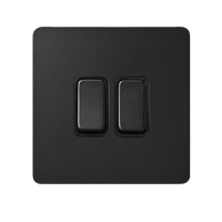 Luxe noir mat en acier inoxydable panneau mur lumière interrupteurs électriques 1/2/3/4 Gang 1/2 voies interrupteur à bascule maison hôtel Villa