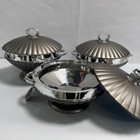 Service de plats isothermes à design cannelé, grande capacité 2L, 2.3L, 2.8L, pour traiteur, vaisselle de luxe, marché USA Canada