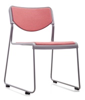 Chaise de bureau sans bras moderne et élégante GS-G2041B conception empilable à rachat élevé avec fonction de conversation libre pour la formation scolaire