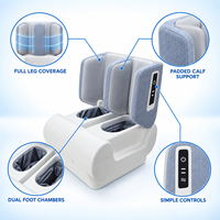 Masseur de pieds blanc avec compression d'air, pétrissage Shiatsu, chaleur et couverture 3D complète pour la relaxation des pieds et des mollets