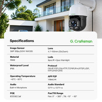 Caméra IP PTZ GA-PM3SX33D-M5S H265 5MP avec capteur Sony, compatible avec HIK DA-HUA UNV TVT RAYSHARP LONGSE TIANDY REOLINK TOPSEE NVR