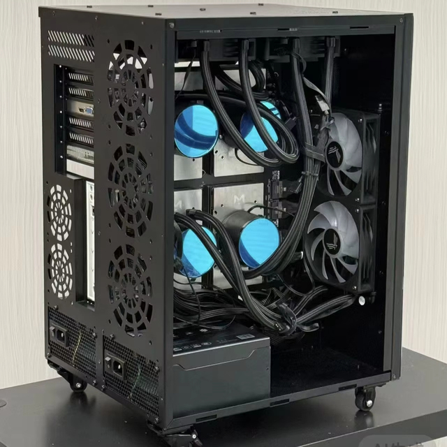 Suqiao 4-GPU V100 32GB Liquid-Cooled Intel Xeon 96GB DDR4 RAM AI All-in-One GPU WaterCooling Workstation for Office Use
