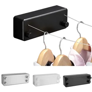 Corde à <span class=keywords><strong>linge</strong></span> rétractable double en gros, directement de l'usine, 4,2 m, en acier inoxydable, support mural invisible pour séchage - Product Image 1