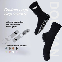 Chaussettes de sport professionnelles d'été, mi-mollet, rayées, antidérapantes, pour le yoga, avec technique de tricotage au bas